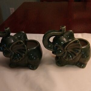 Green Elephant Ceramic Planters